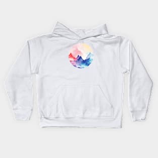 Abstract Watercolor Painting of Mountain Scenery. AI generated. Kids Hoodie